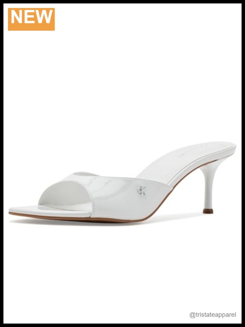 Faux Leather Slingback Kitten Heel Slide Sandals